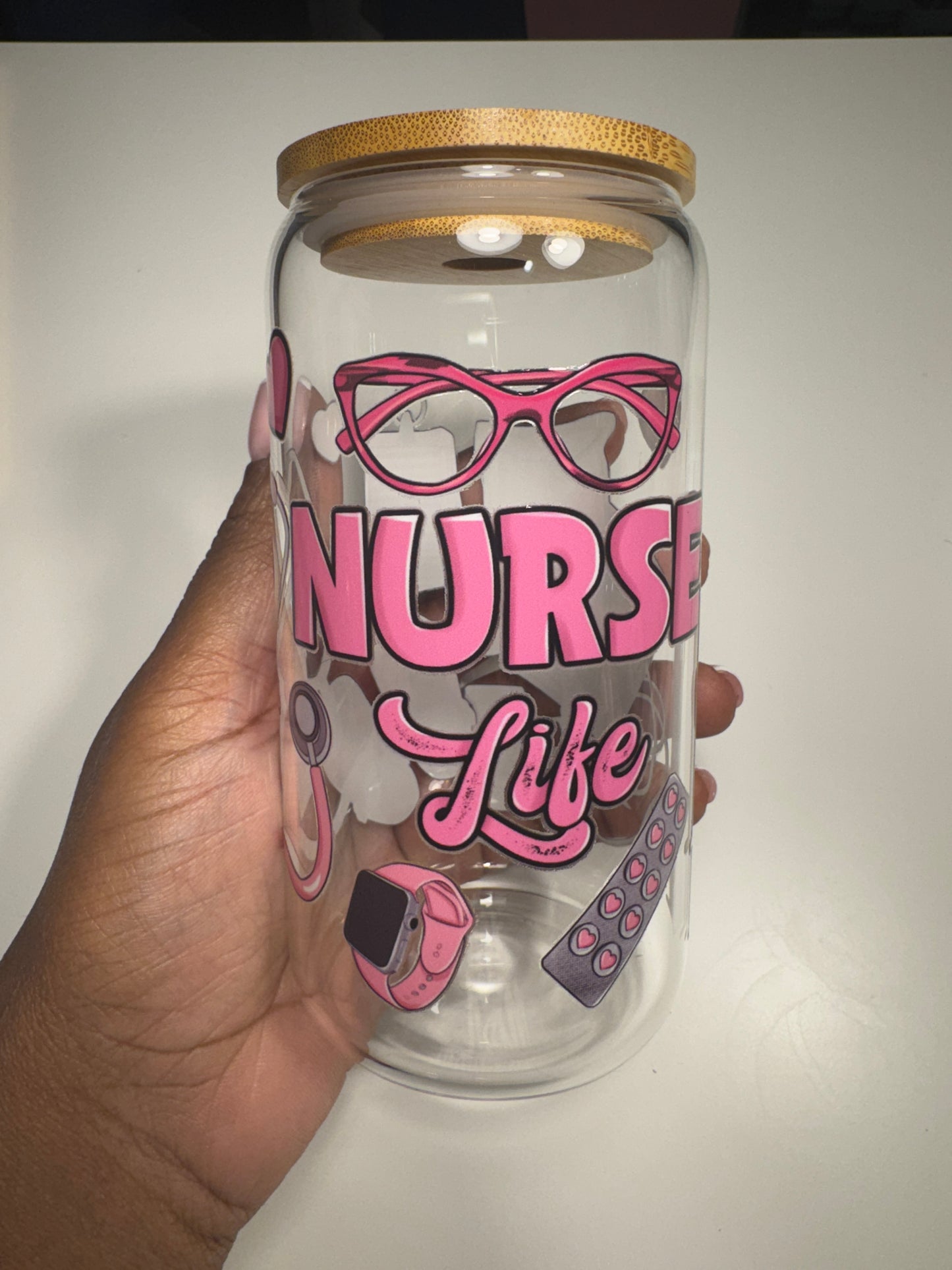 Nurse Life glass can 16oz